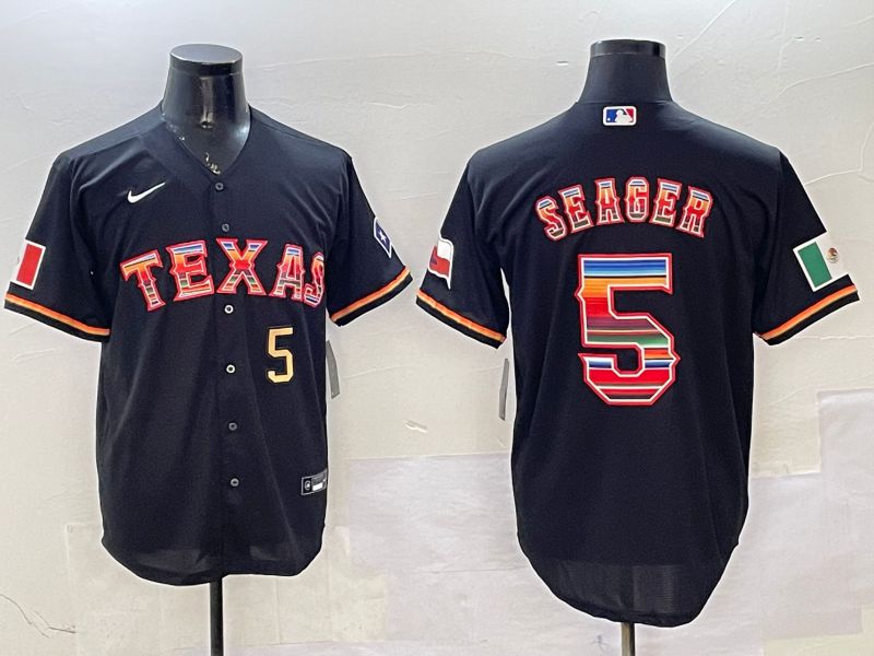 Men Texas Rangers #5 Seager Black Mexico 2025 Nike MLB Jersey style 6->youth nfl jersey->Youth Jersey